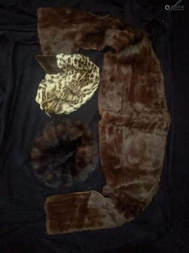 Three early 20th century furs to include a leopard skin