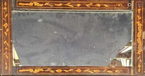 An 18th century Dutch marquetry inlaid wall mirror,