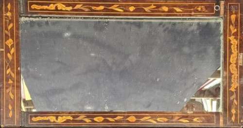 An 18th century Dutch marquetry inlaid wall mirror,