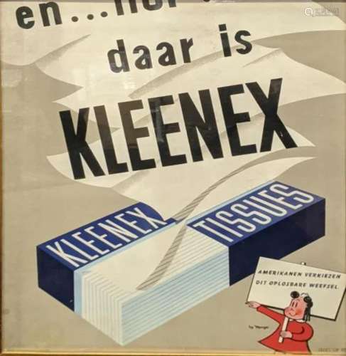 A 1947 Kleenex Tissues advertising poster by Marge,