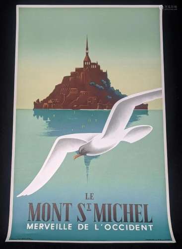 Mont St.Michel poster, 1980s re-issue, 100cm x 62cm