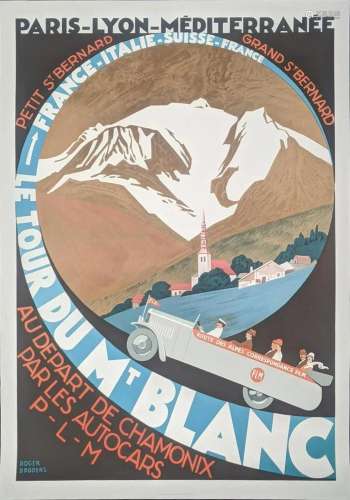 Mont Blanc poster, 1980s re-issue, 85cm x 62cm