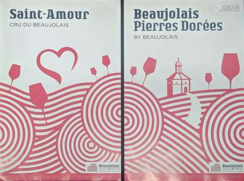 2 Beaujolais wine posters