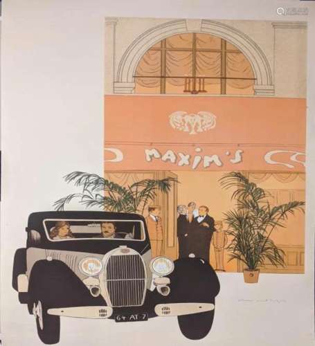 AfterPhilippe Noyer, Maxims Paris, poster, signed in
