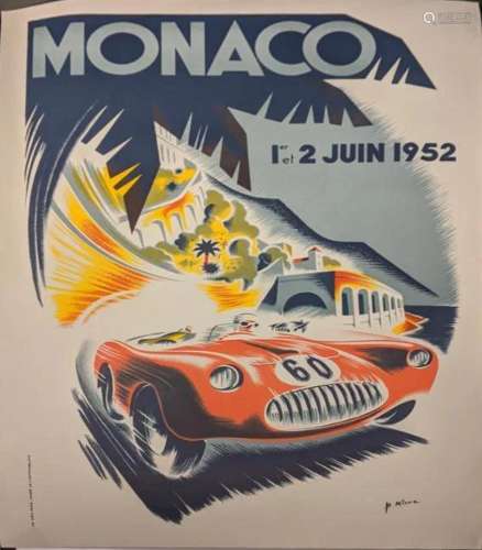 After Falcucci, Monaco Grand Prix poster, 100cm x 68cm