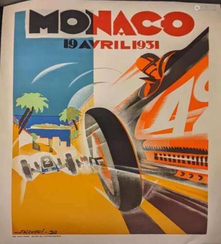 After B.Minne, Monaco Grand Prix poster, 100cm x 68cm