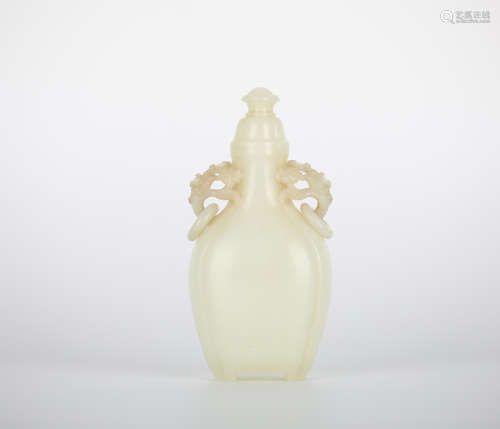 Chinese white jade carving bottle