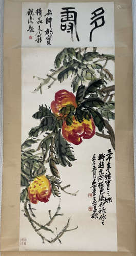 Wu Changshuo, Ink Painting of Peach Blossoms