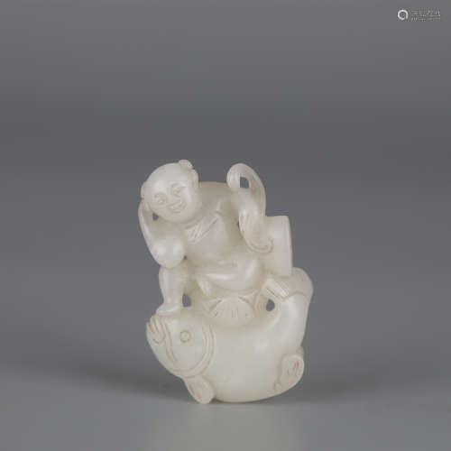 White jade carving handle,18th