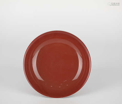 18th，Red glaze plate