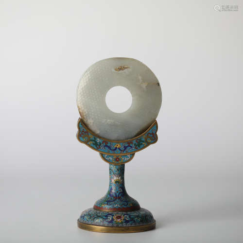Chinese enamel and jade ornaments