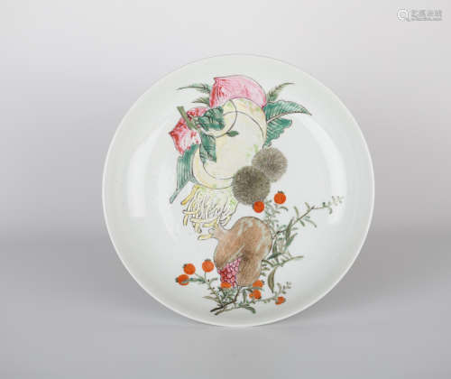 19TH Fen cai melon and fruit pattern plate