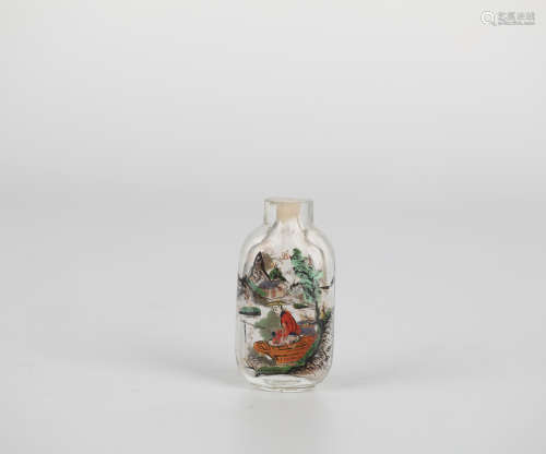 Glass painted snuff bottle,19th