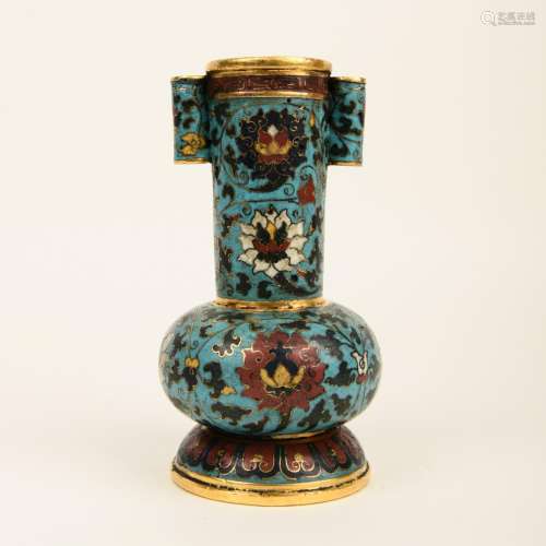 Cloisonne Enamel 'Lotus' Arrow Vase, Jingtai Mark