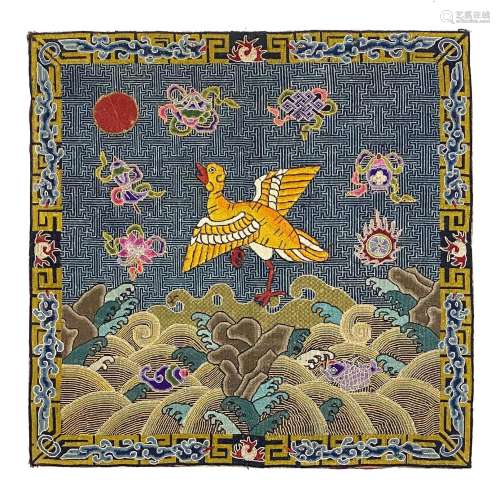 Counted Stitch Silk Gauze Rank Badge, Guangxu Period