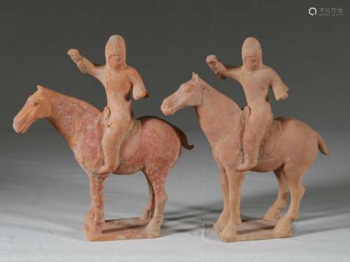 2 Chinese Equestrians, Tang Dynasty c. 700 AD