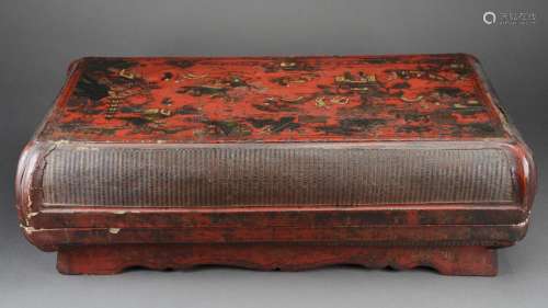 17th/18th C. Lacquer Box with Basket Weave Sides