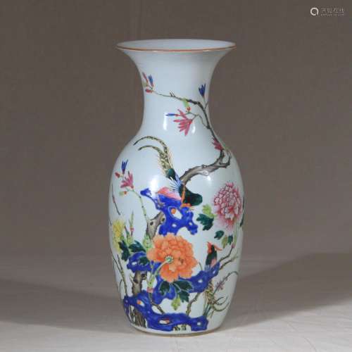 Chinese Porcelain Polychrome Vase, 19th C