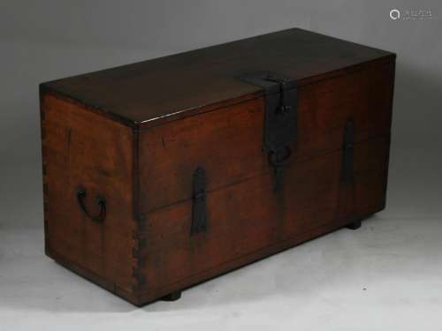 Korean Blanket Chest with Iron Fittings, 19th Century