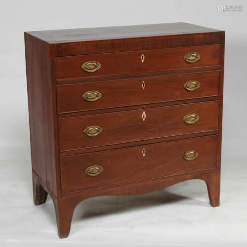 American Flame Mahogany Chest, 18th/19th C.