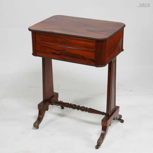 19th C. Rosewood Serving Stand with Bronze Feet