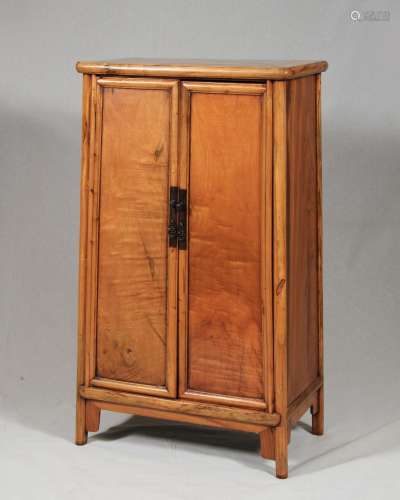 Chinese Tapered Cabinet, Two Hardwoods, 19th or Earlier