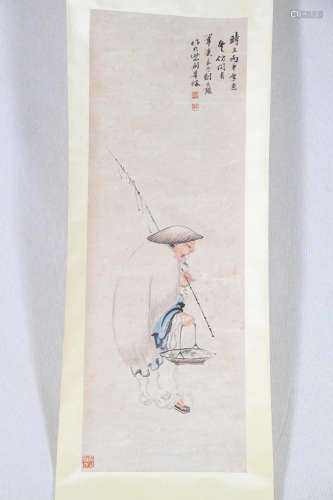 Classic Chinese Scroll Ink & Color, Signed & Sealed