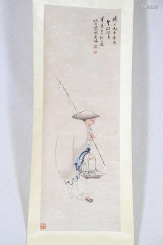 Classic Chinese Scroll Ink & Color, Signed & Sealed