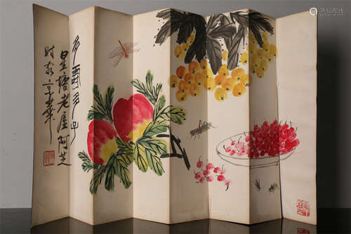 A Paper Album of Paintings by Qi Baishi.