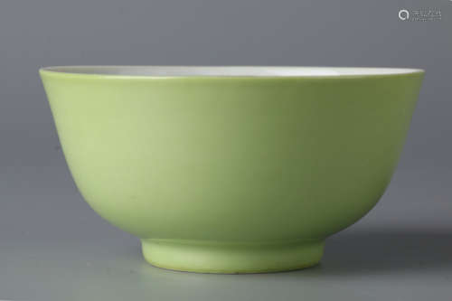 A Pure Color Glazed Small Porcelain Bowl.