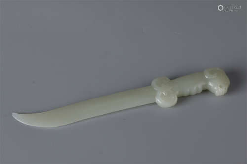 A Hetian Jade Knife for Cutting Paper.