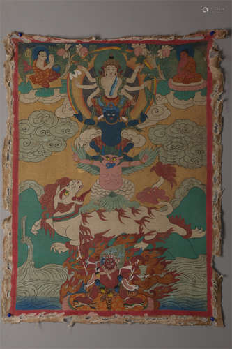 A Six-Arm Mahakala Buddha Thangka.