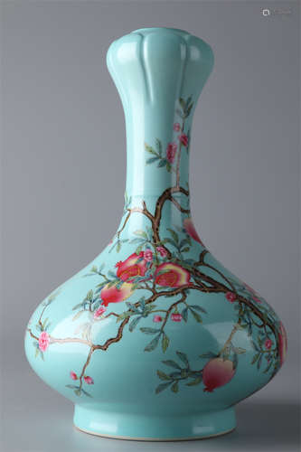 A Turquoise Glazed Porcelain Bottle.