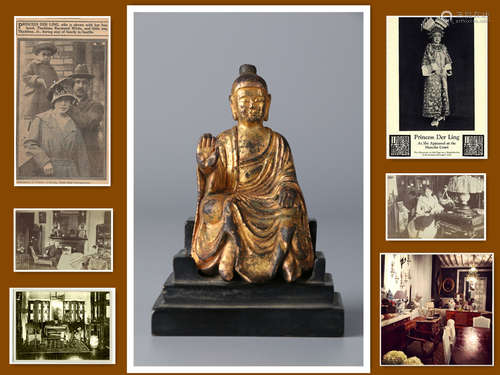 A Gilt Copper Sakyamuni Buddha Statue.