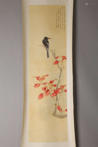 A Flowers and Birds Painting by Li Qiujun.