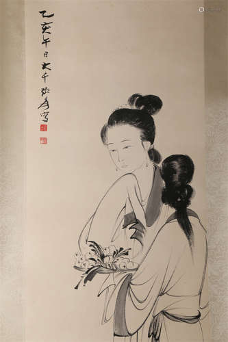 A Beautiful Lady Painting by Zhang Daqian.