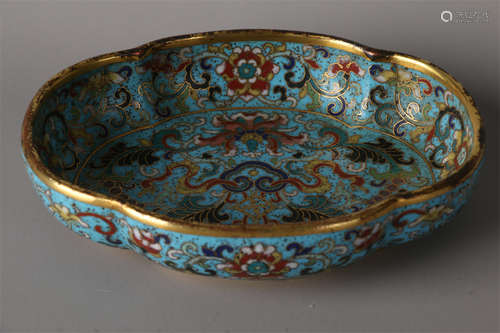 A Gilt Copper Cloisonne Plate.