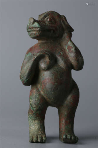 A Bronze Standing Bear Sculpture Ornament.