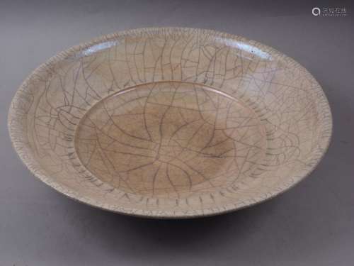 A crackle glazed charger, 17 1/2 dia