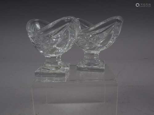A pair of Waterford glass oval table salts, 2 high