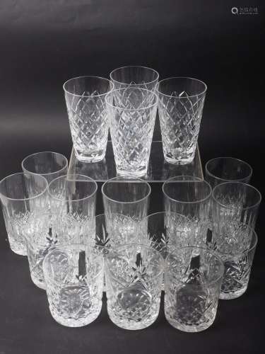 A set of four Waterford crystal tapered glasses, seven Webb ...