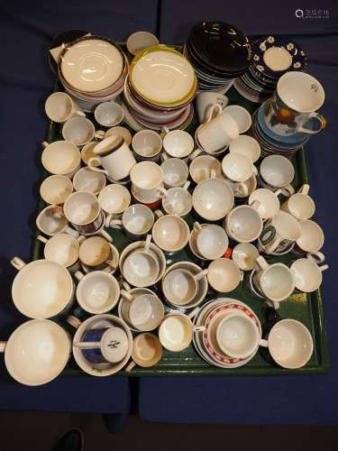 A quantity of expresso coffee cups and saucers, including We...