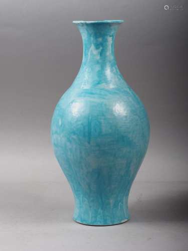 A Chinese porcelain oviform vase with flared rim, 12 high (l...