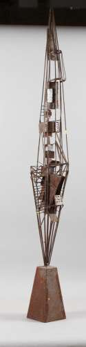 A modernist sculpture of a boat, 43 high
