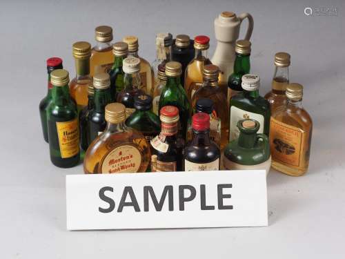 A collection of miniature bottles of whisky, including VAT 6...