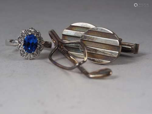 A pair of Tiffany & Co silver cufflinks, a Tiffany &...