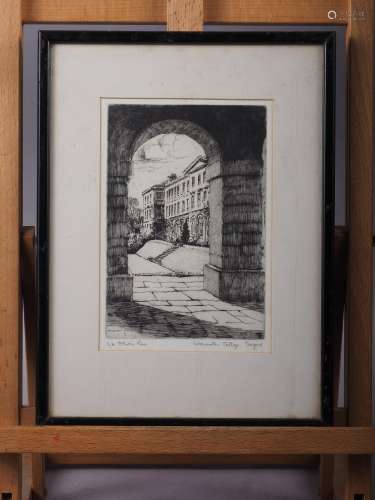 Mabel Olive Rae: a signed etching, Worcester College Oxford,...