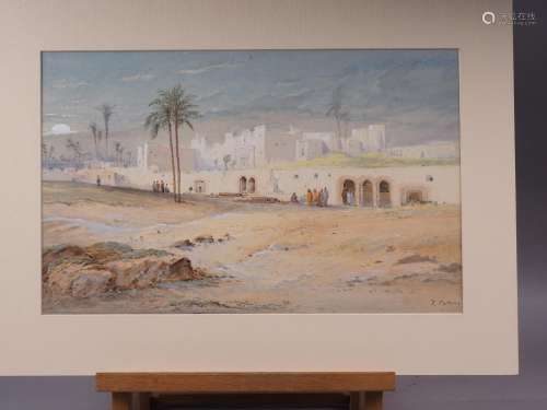 F Catano Edwin St John: watercolours, Middle Eastern walled ...
