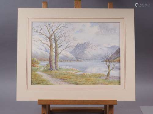 Albert Rosser: two watercolours, Buttermere and Honister Cra...