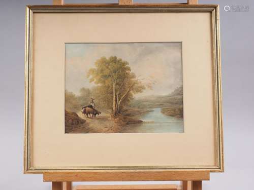 Copley Fielding?: watercolours, landscape with cattle and dr...